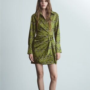 MNG Patterned Wrap Dress